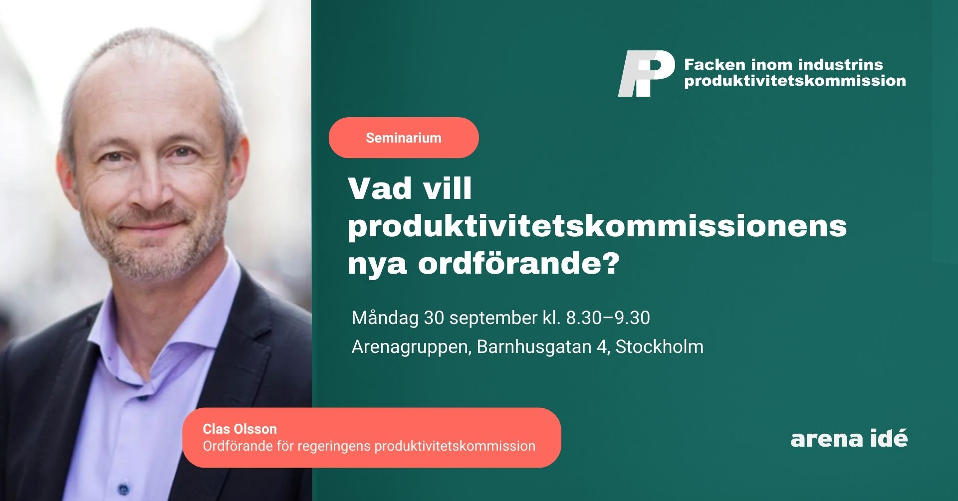 Seminarium: Vad vill produktivitetskommissionens nya ordförande?