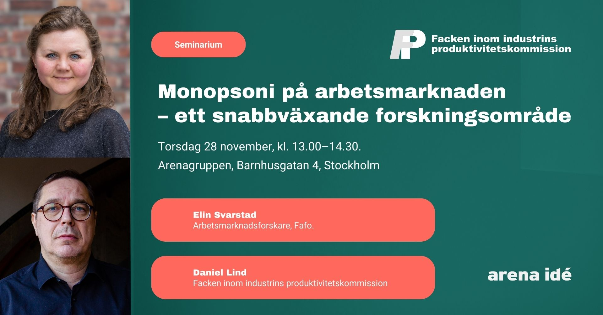 Seminarium Monopsoni på arbetsmarknaden – ett snabbväxande forskningsområde